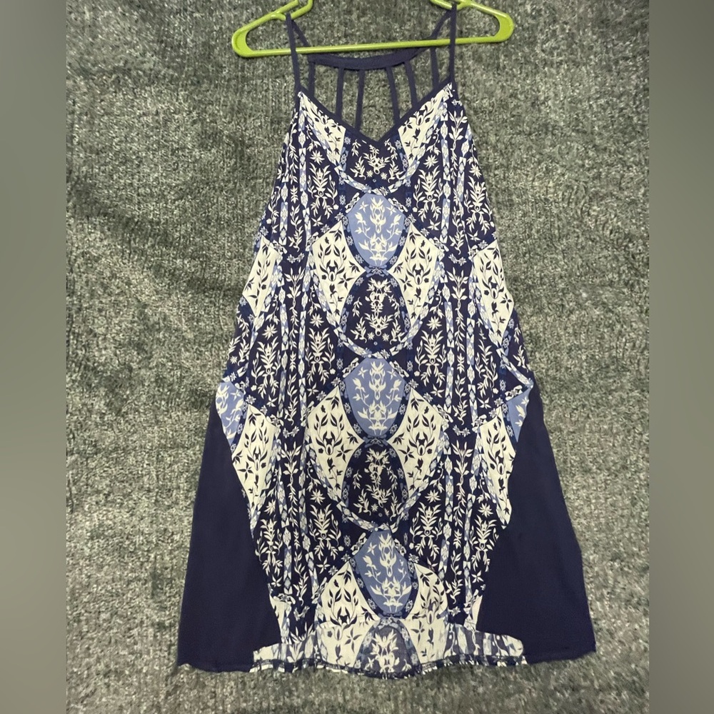 Anthropologie Blue and White Mini Dress